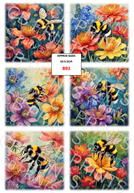 Bee Decoupage Print B93 | Mulberry Paper