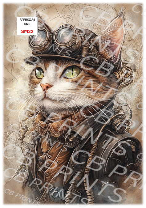 Steampunk cat design SM22