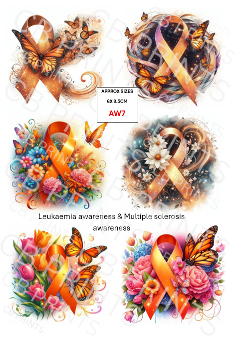 Awareness Ribbon Decoupage Print AW7 | Mulberry Paper