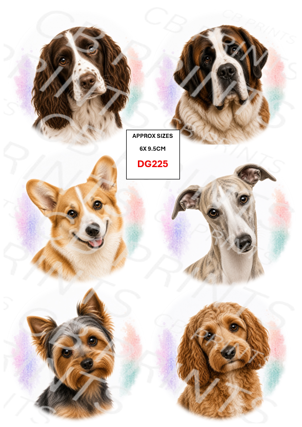 Mixed dog Decoupage Print DG225 | Mulberry Paper