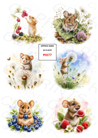 Mouse Decoupage Paper MO77 – Mulberry Paper Print