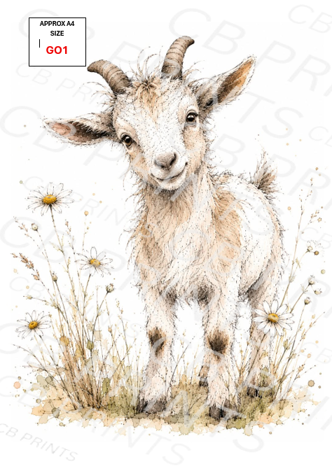 Goat Decoupage Print GO1 | Mulberry Paper
