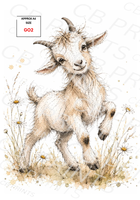 Goat Decoupage Print GO2 | Mulberry Paper