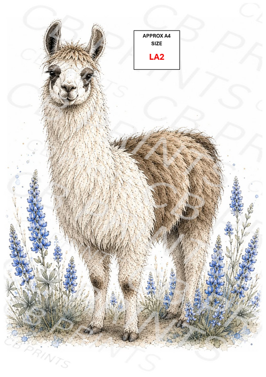 Llama Decoupage Paper LA2 – Mulberry Paper Print