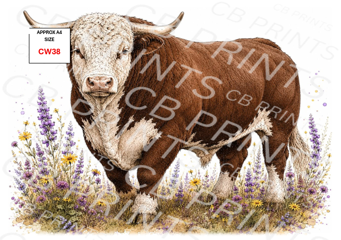 Cow Decoupage Print CW38 | Mulberry Paper