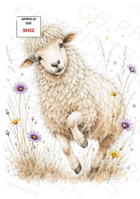 Sheep Decoupage Print SH22 | Mulberry Paper