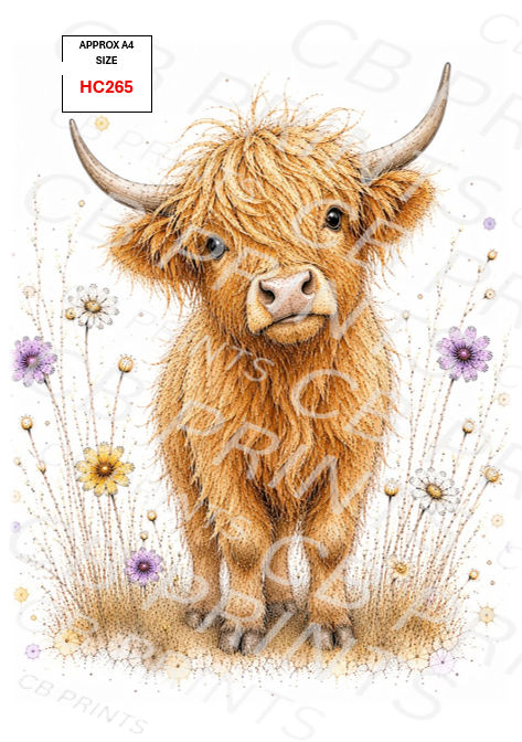 Highland Cow Decoupage Print HC265 | Mulberry Paper