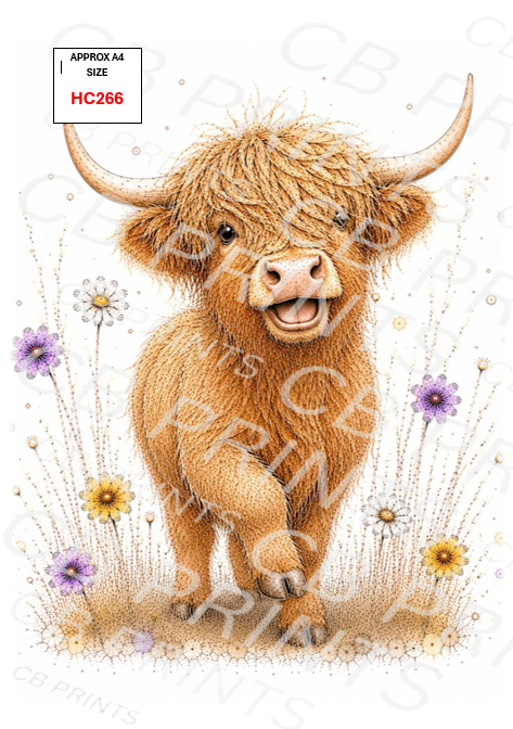 Highland Cow Decoupage Print HC266 | Mulberry Paper