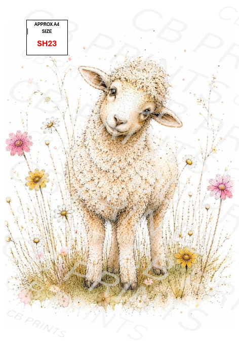 Sheep Decoupage Print SH23 | Mulberry Paper