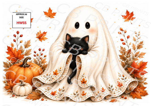 Halloween Decoupage Paper Print HW55 – Mulberry Paper