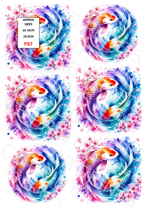Koi carp Fish Decoupage Paper FS7 – Mulberry Paper Print