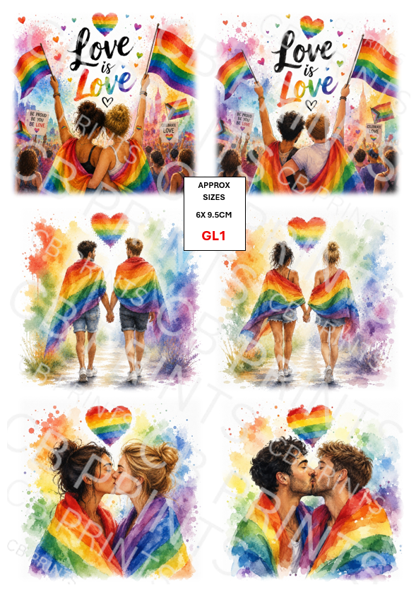 LGBTQ+ Pride Decoupage Paper Print GL1 – Mulberry Paper