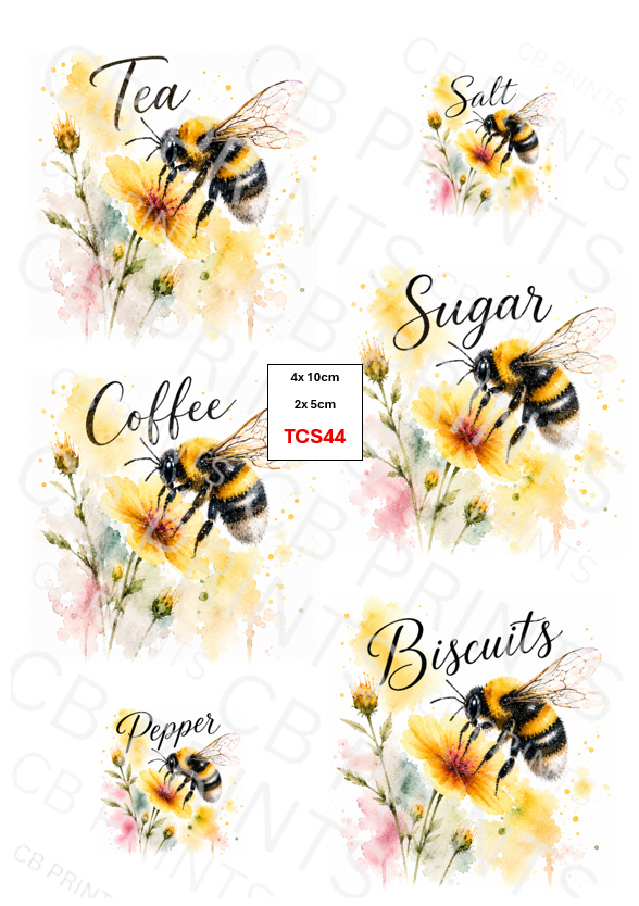 Bee Tea Coffee Sugar Decoupage Print TCS44 | Mulberry Paper