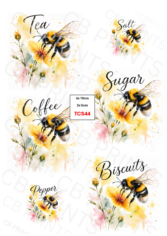 Bee Tea Coffee Sugar Decoupage Print TCS44 | Mulberry Paper