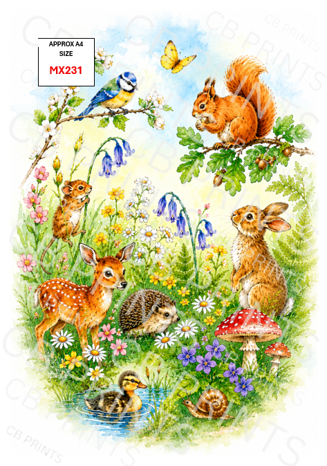 Mixed Animal Decoupage Print MX231 | Mulberry Paper