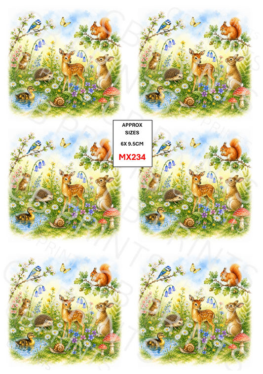 Mixed Animal Decoupage Print MX234 | Mulberry Paper