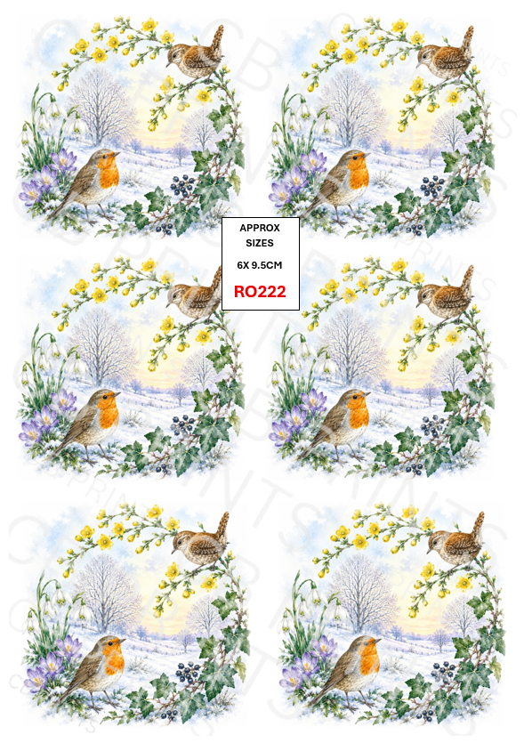 Robin Decoupage Print RO222 | Mulberry Paper
