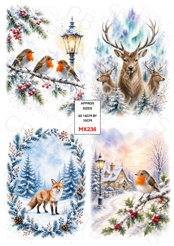 Mixed Animal Decoupage Print MX236 | Mulberry Paper