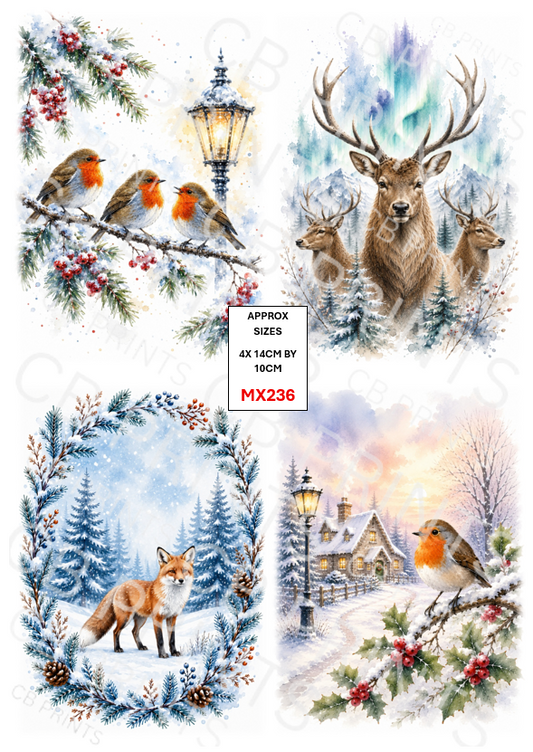 Mixed Animal Decoupage Print MX236 | Mulberry Paper