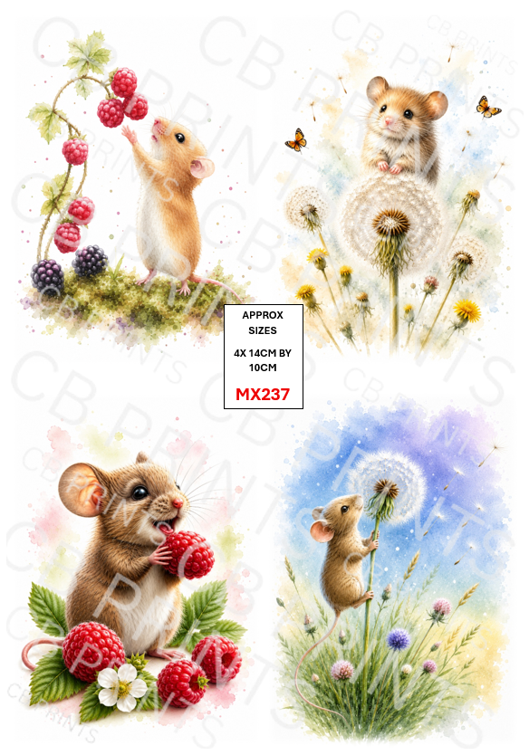 Mixed Animal Decoupage Print MX237 | Mulberry Paper