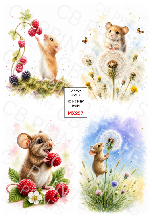 Mixed Animal Decoupage Print MX237 | Mulberry Paper