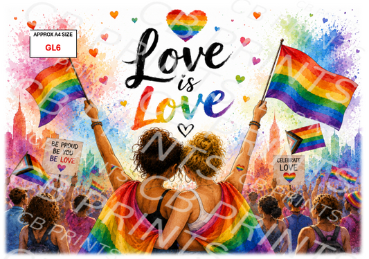 LGBTQ+ Pride Decoupage Paper Print GL6 – Mulberry Paper