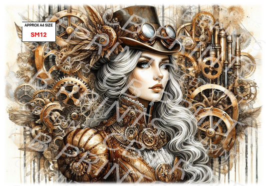 Steampunk Decoupage Paper Print SM12 – Mulberry Paper