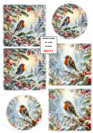 Robin Decoupage Print RO111 | Mulberry Paper