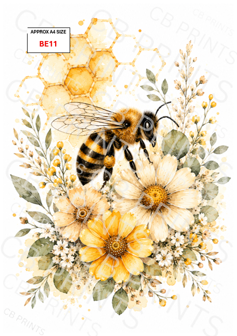 Bee Decoupage Print BE11 | Mulberry Paper