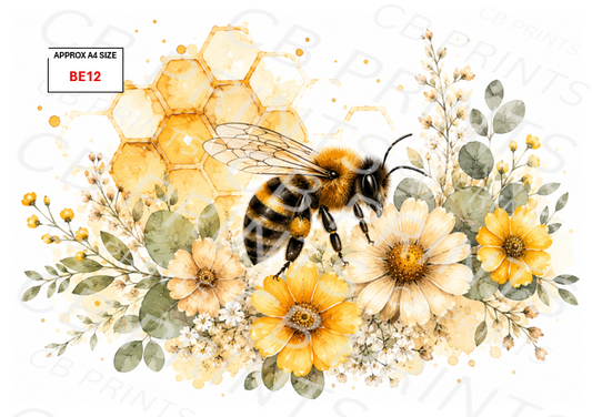 Bee Decoupage Print BE12 | Mulberry Paper