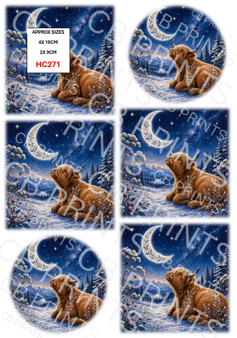 Highland Cow Decoupage Print HC271 | Mulberry Paper