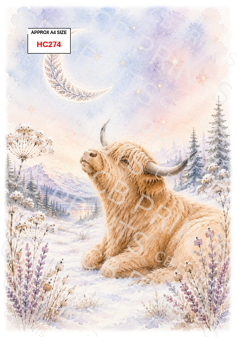 Highland Cow Decoupage Print HC274 | Mulberry Paper