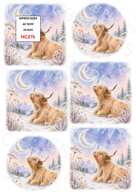 Highland Cow Decoupage Print HC275 | Mulberry Paper