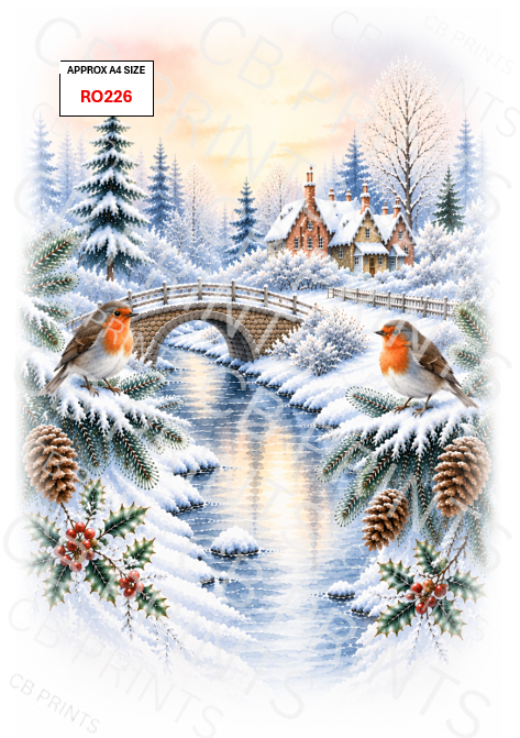 Robin Decoupage Print RO226 | Mulberry Paper