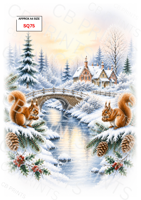 Squirrel Decoupage Print SQ75 | Mulberry Paper