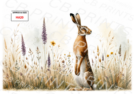Hare Decoupage Paper HA20 – Mulberry Paper Print