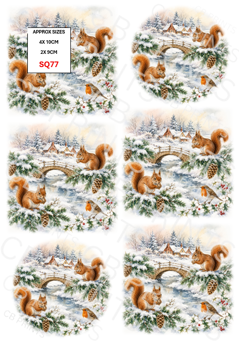 Squirrel Decoupage Print SQ77 | Mulberry Paper