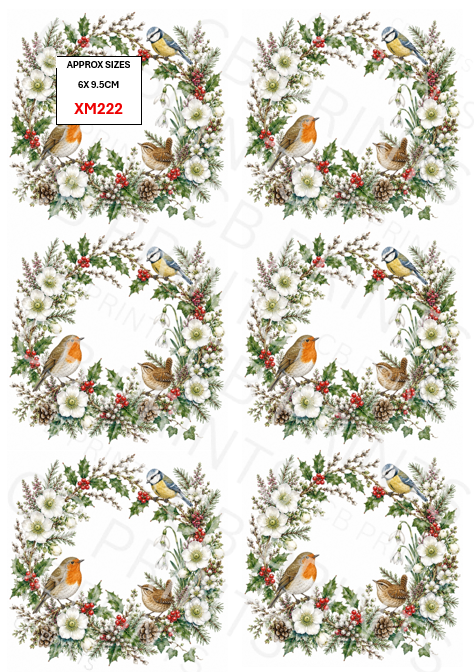 Christmas Bird Decoupage Paper XM222 – Mulberry Paper Print
