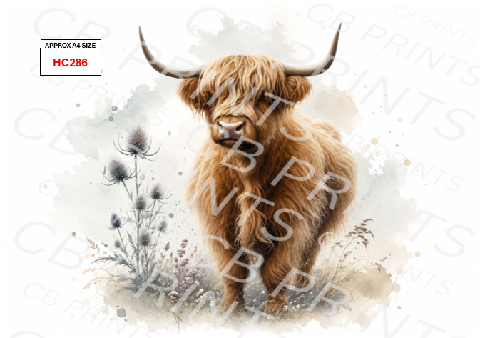Highland Cow Decoupage Print HC286 | Mulberry Paper