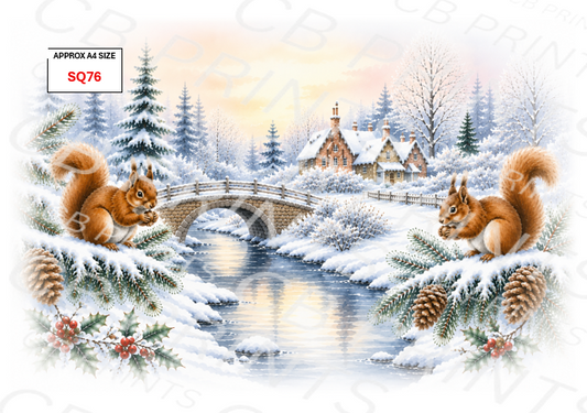 Squirrel Decoupage Print SQ76 | Mulberry Paper