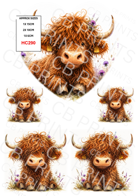 Highland Cow Decoupage Print HC290 | Mulberry Paper