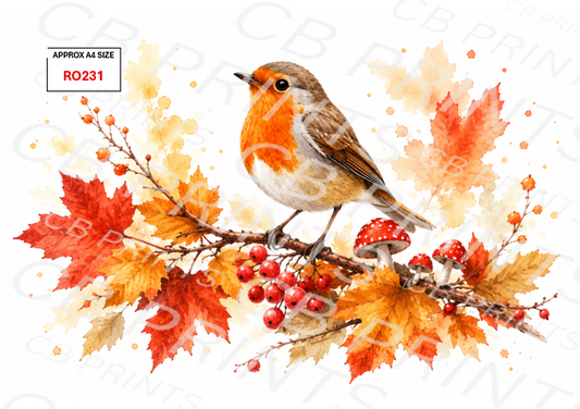 Robin Decoupage Paper RO231 – Mulberry Paper Print