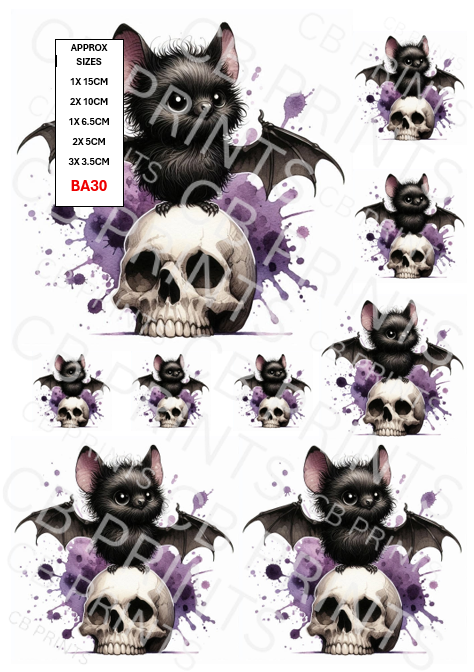 Bat Decoupage Paper BA30 – Mulberry Paper Print