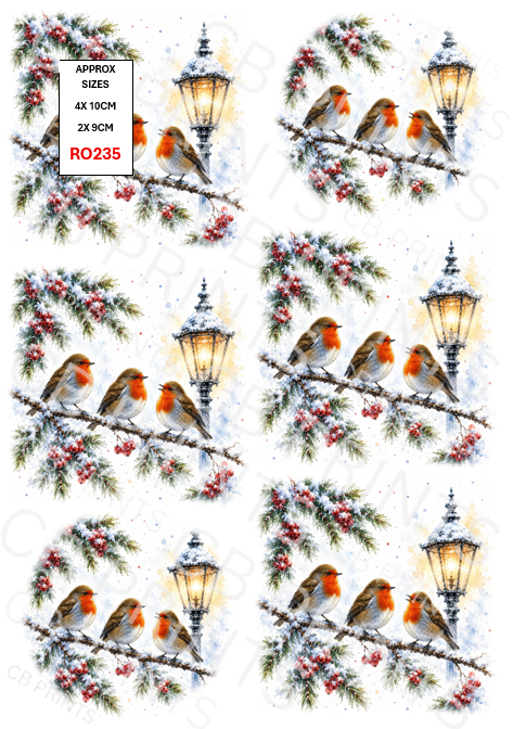Winter Robin Decoupage Paper RO235 – Mulberry Paper Print