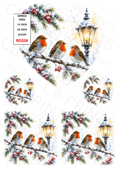 Winter Robin Decoupage Paper RO236 – Mulberry Paper Print