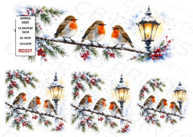 Winter Robin Decoupage Paper RO237 – Mulberry Paper Print