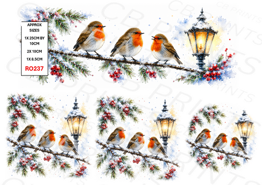 Winter Robin Decoupage Paper RO237 – Mulberry Paper Print