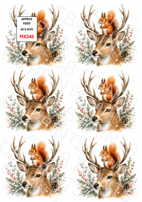 Stag and Squirrel Decoupage Paper MX245 – Mulberry Paper Print