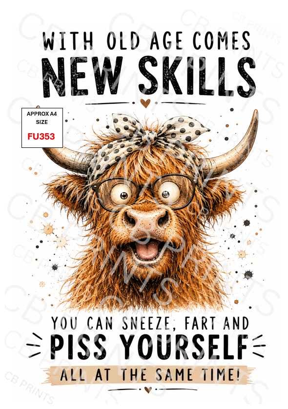 Funny Highland cow Decoupage Print FU353 | Mulberry Paper