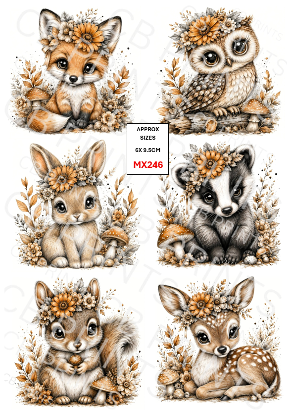 Mixed Animal Decoupage Print MX246 | Mulberry Paper